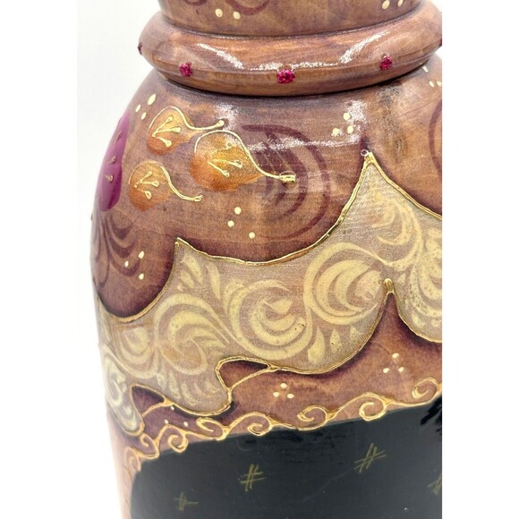 Vintage Matryoshka Russian Hand Painted Doll Vodka Wood Bottle Holder Artisan - Picture 9 of 16